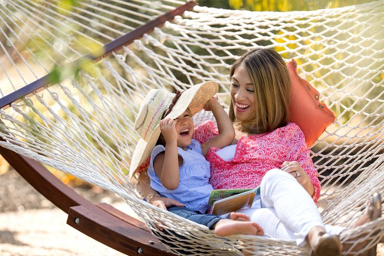 mom and child in hammock